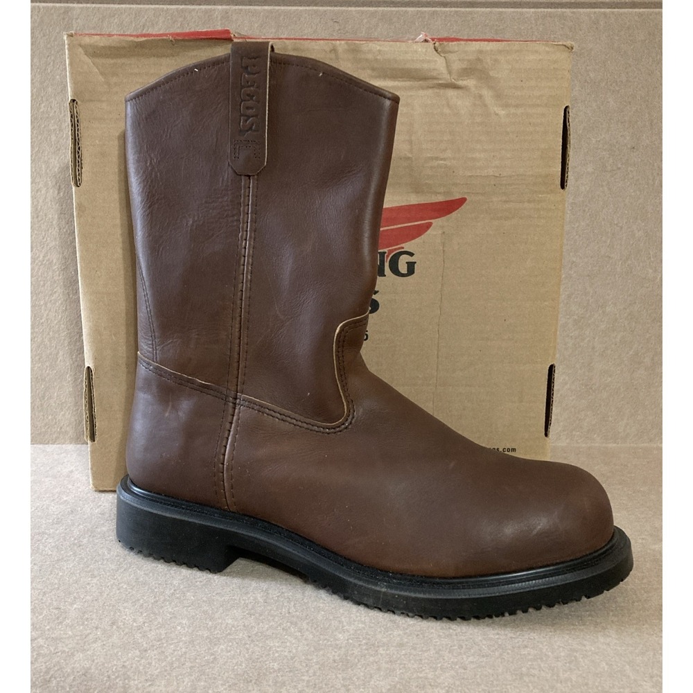 Red Wing Pecos Boots‎ 2231 Men's 15 D New Brown Leather Pull On Steel Toe Work